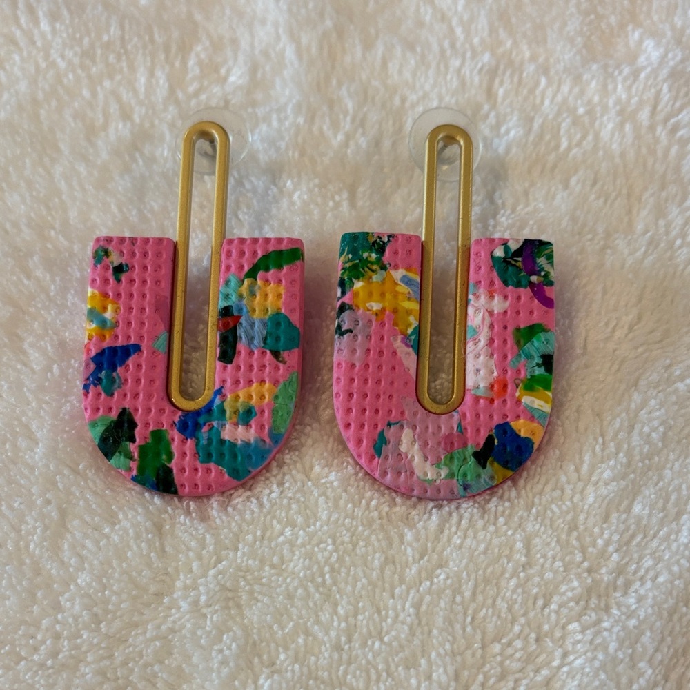Handmade Pink Floral Earrings